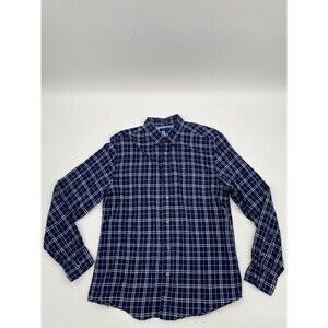 Tommy Hilfiger Checkered Long Sleeve Navy Blue For Men Size Large